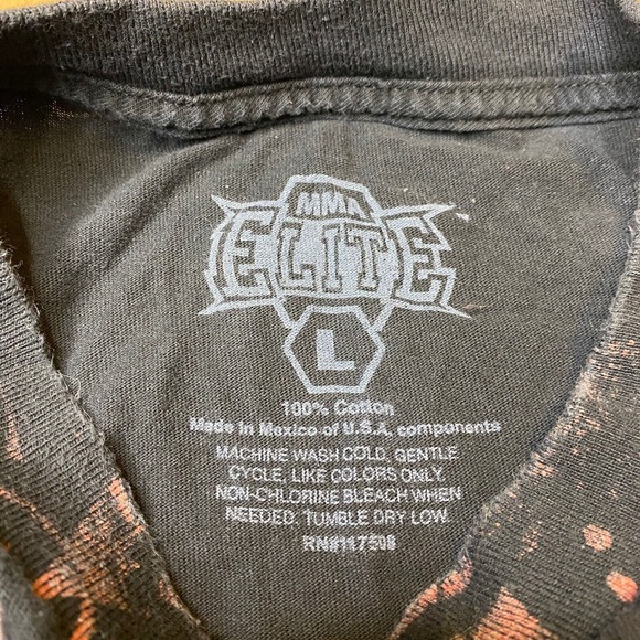 MMA Elite Shirt Mens Size Large Black Red Short Sleeve Skull Graphic Fighter Y2K - Picture 4 of 7